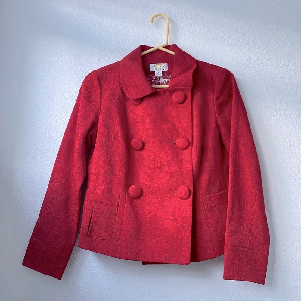 132. NWT Talbots Floral Red jacket - Picture 2 of 12
